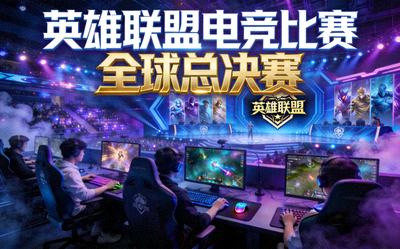 英雄联盟游戏封面图展示英雄联盟电竞比赛场景